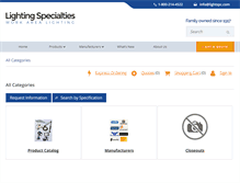 Tablet Screenshot of catalog.lightingspecialties.com